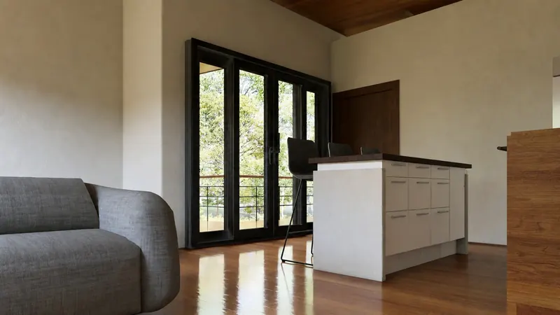 Sala y cocina de la residencia